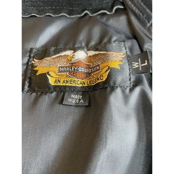 Harley Davidson Black Leather Chaps‎ with Fringe - Picture 11 of 13